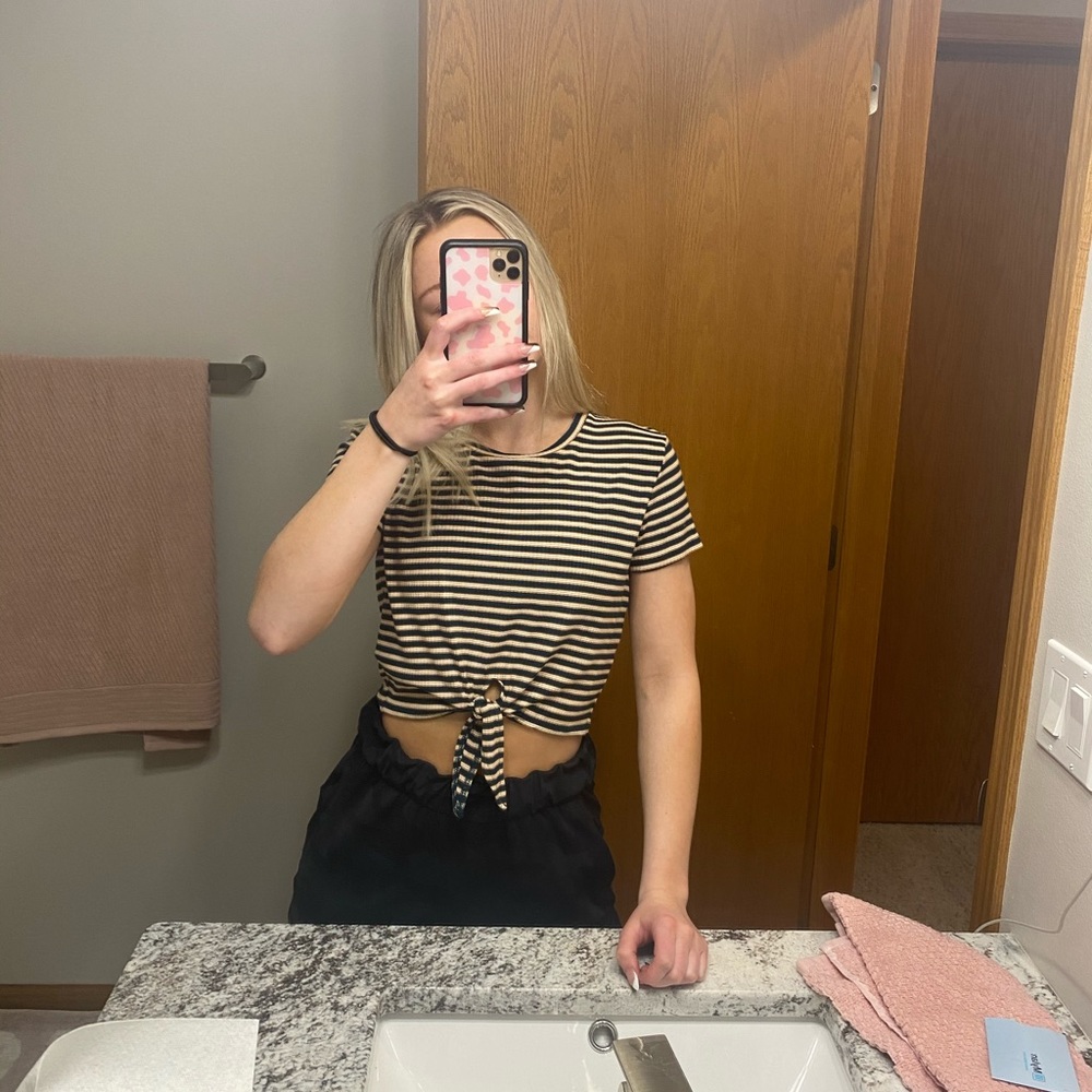 striped crop t-shirt